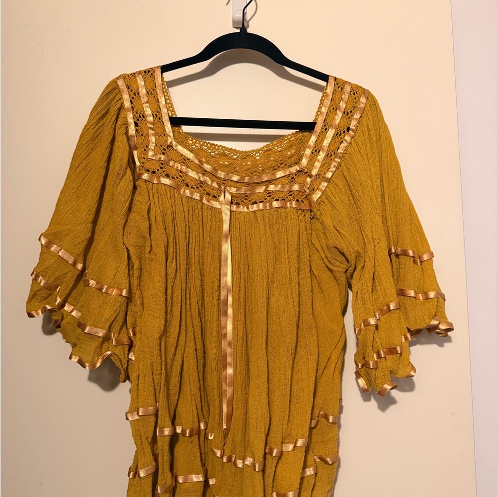 Elegant Mustard Yellow Women's Top